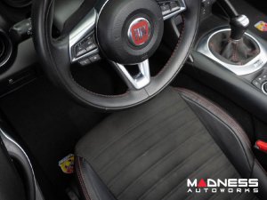 FIAT 124 Floor Mats - Black Carpet w/ ABARTH Crest